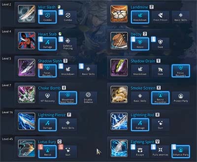 Blade and Soul Assassin Skill Tree